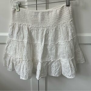 American Eagle Outfitters White Tiered Mini Skirt